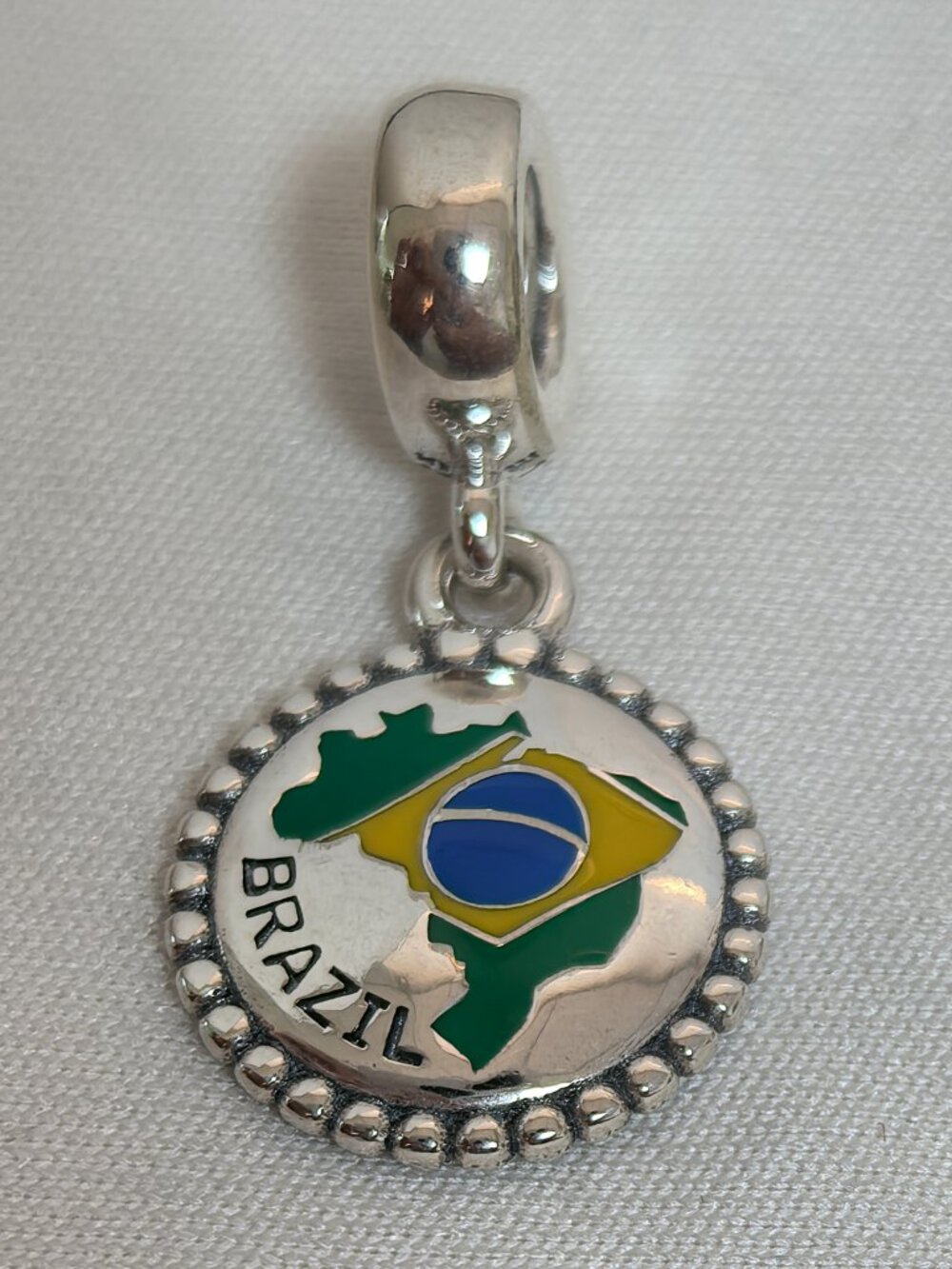 Pandora BRAZIL Exclusive Dangle Charm Pendant, S925 Silver Jewelry